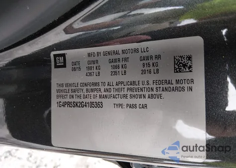 2016 Buick Verano Convenience Group from USA, damaged, VIN 1G4PR5SK2G4105363